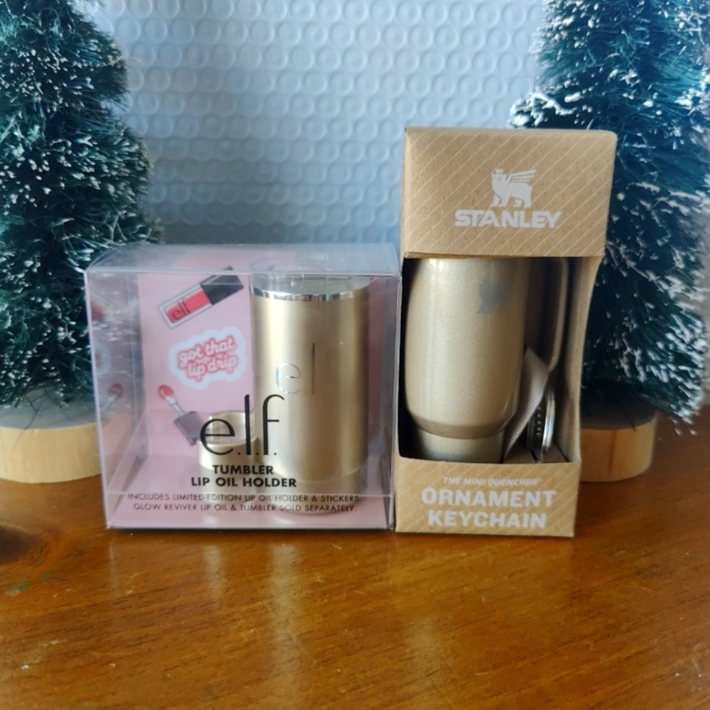 STANLEY Ornament Keychain & E.L.F. Tumbler Lip Oil Holder 2 PACK!! T
